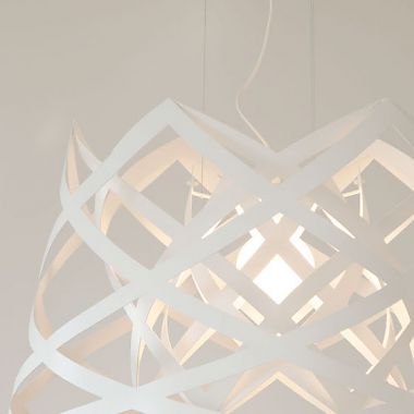 Rut <br />
Pendent lamp in powder coated steel<br />
Produced by <a target="blank" href="http://www.lujan-sicilia.com/">Lujan+Sicilia</a>.